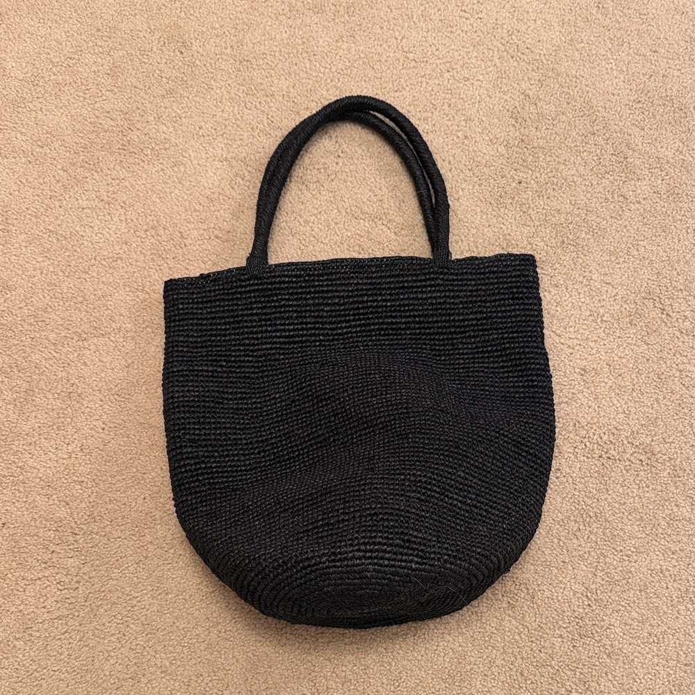 Mar y Sol large SKYE TOTE Crocheted raffia in black